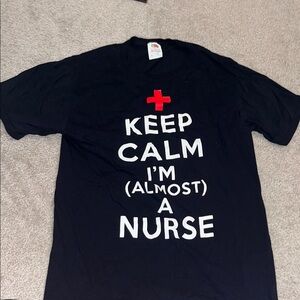 Fruit of the Loom Black Nurse Graphic Tee